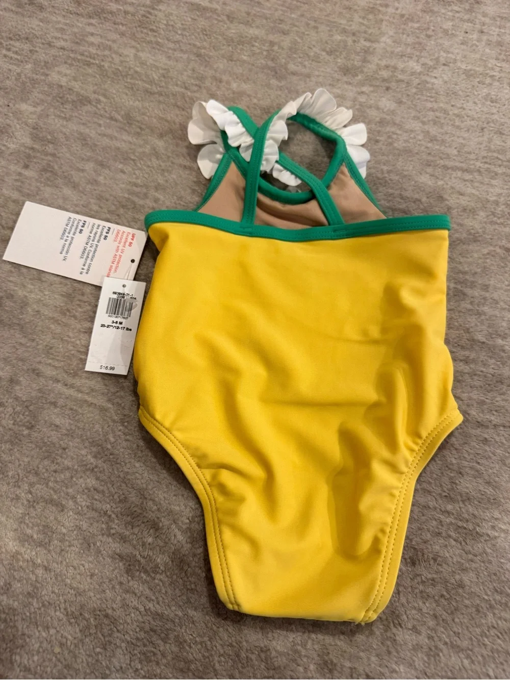 Old Navy Teal Trim Peach Baby One-Piece